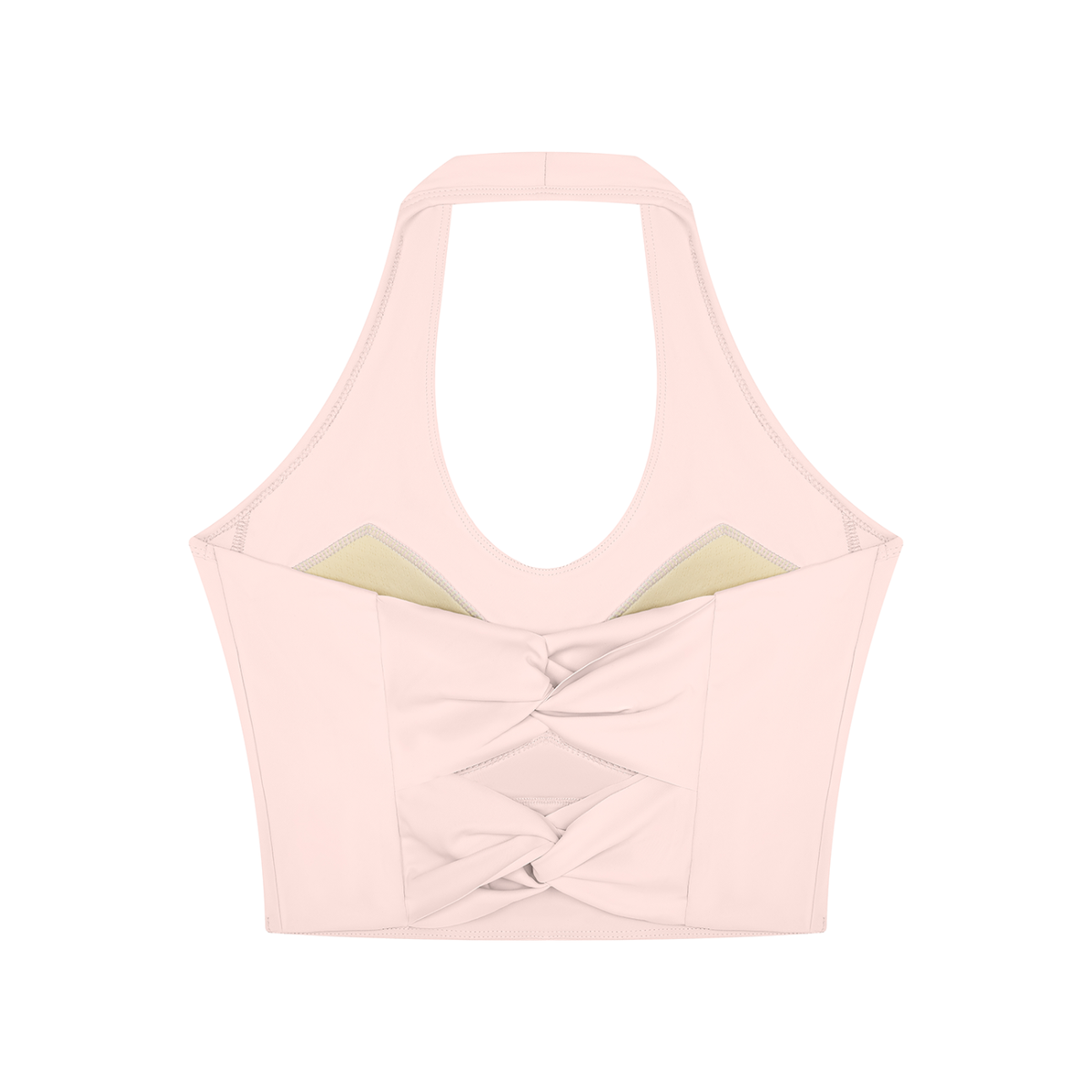 Women's Halter Yoga Sports Bra in light pink, alternate angle