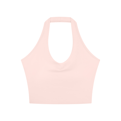 Women's Halter Yoga Sports Bra in light pink