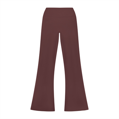 Women's High Rise Flared Leggings in plum purple