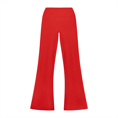 Women's High Rise Flared Leggings in red