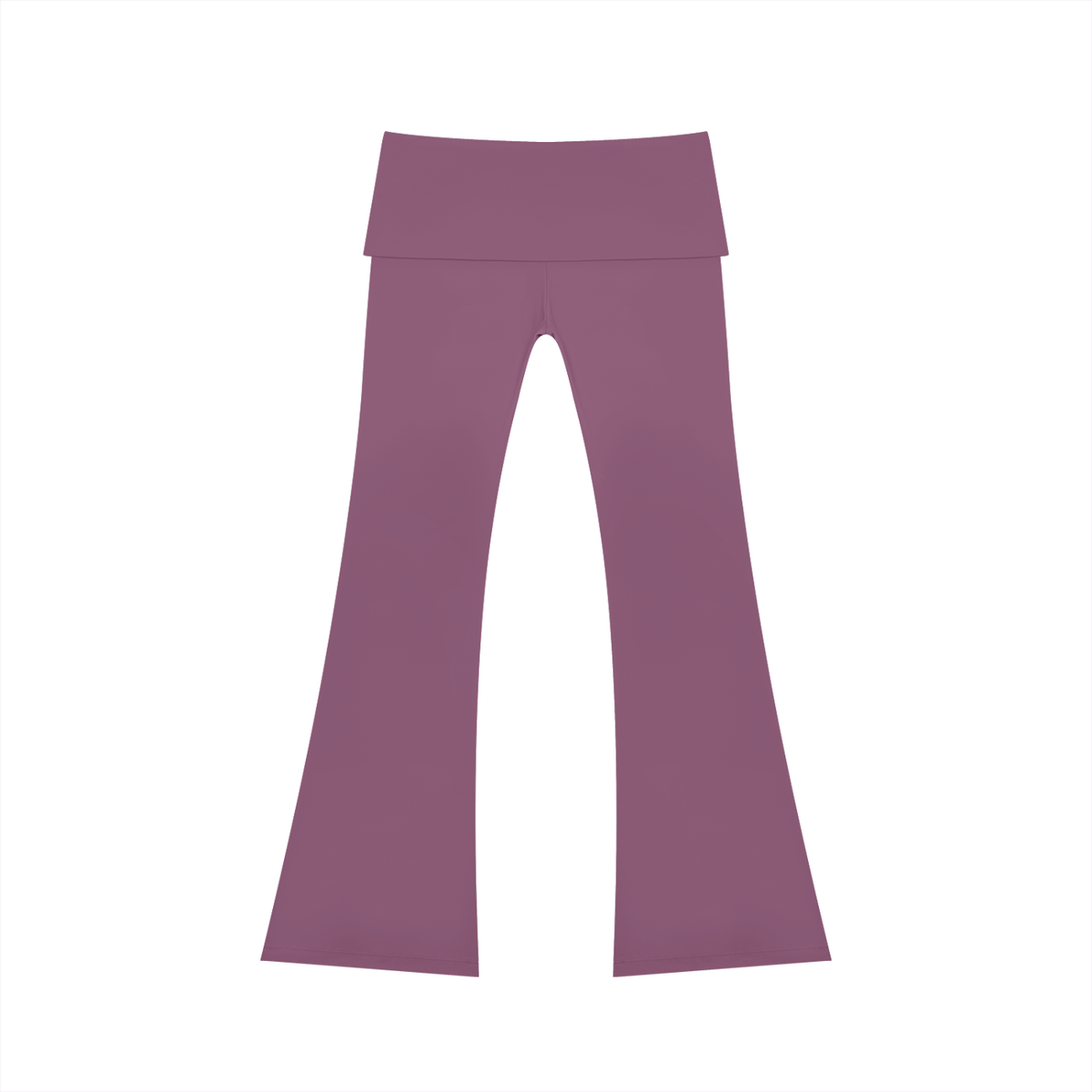 Women's High Rise Flared Yoga Pants in plum purple, alternate angle