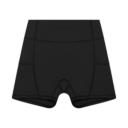 Women's High Rise Pocket Yoga Shorts in black