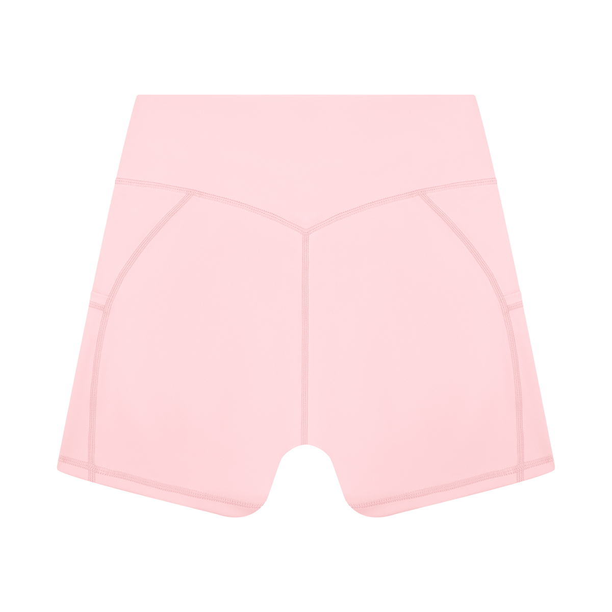 Women's High Rise Pocket Yoga Shorts in light pink, alternate angle