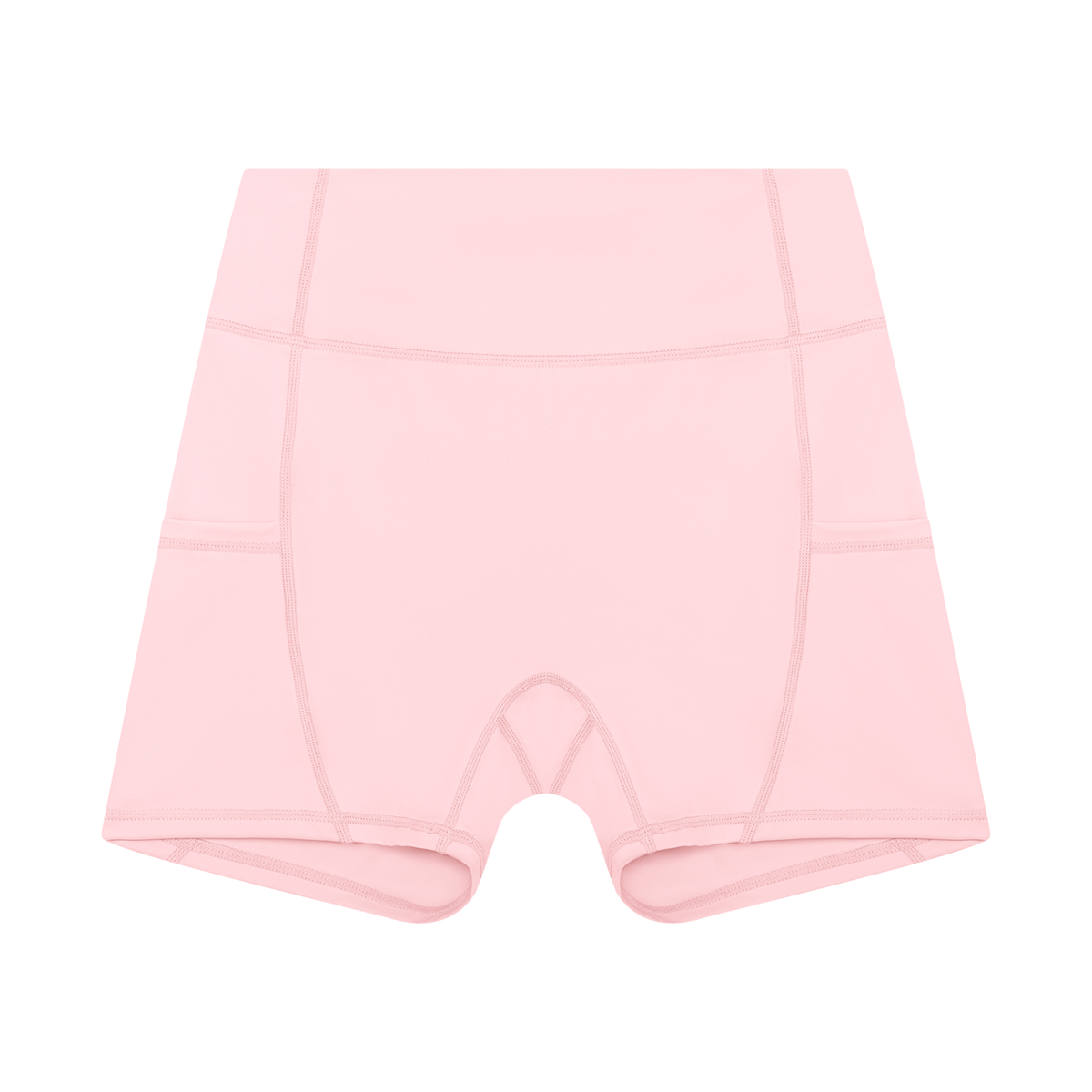 Women's High Rise Pocket Yoga Shorts in light pink