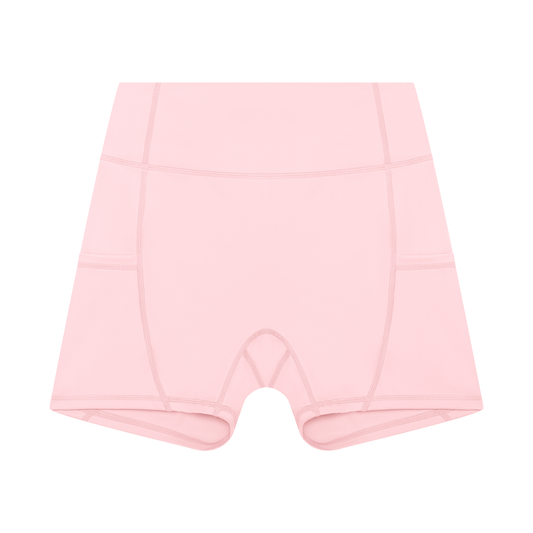 Women's High Rise Pocket Yoga Shorts in light pink