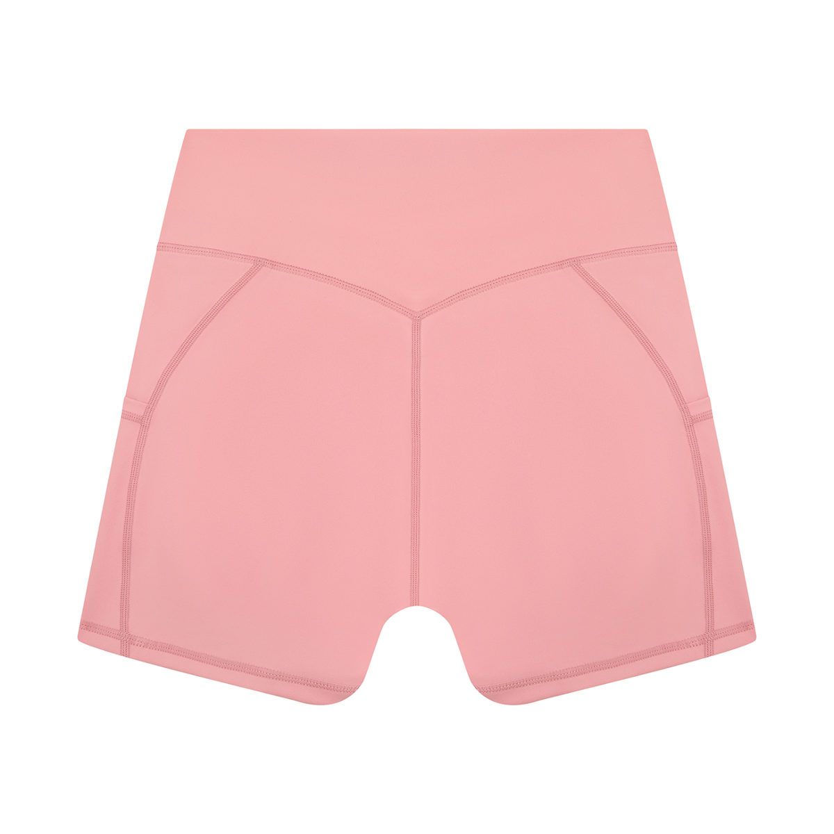 Women's High Rise Pocket Yoga Shorts in pink, alternate angle