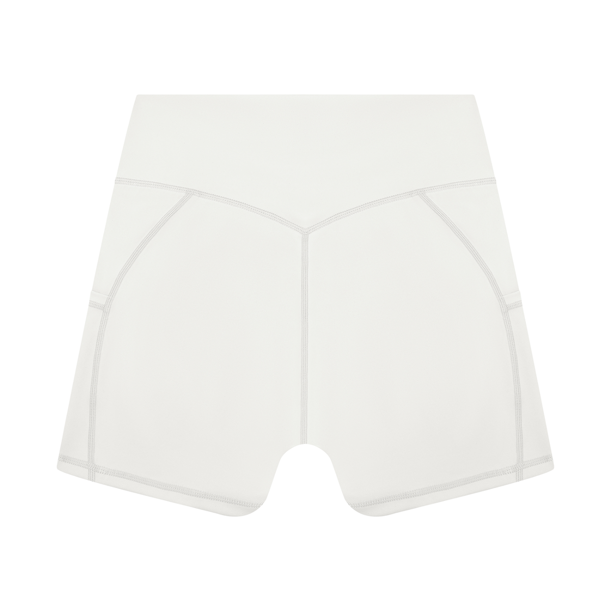Women's High Rise Pocket Yoga Shorts in white, alternate angle