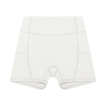 Women's High Rise Pocket Yoga Shorts in white