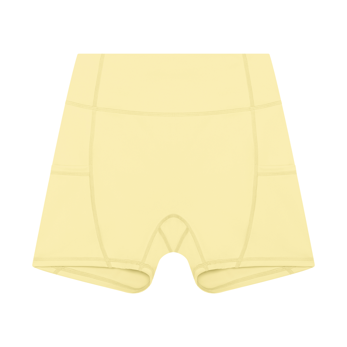 Women's High Rise Pocket Yoga Shorts in yellow