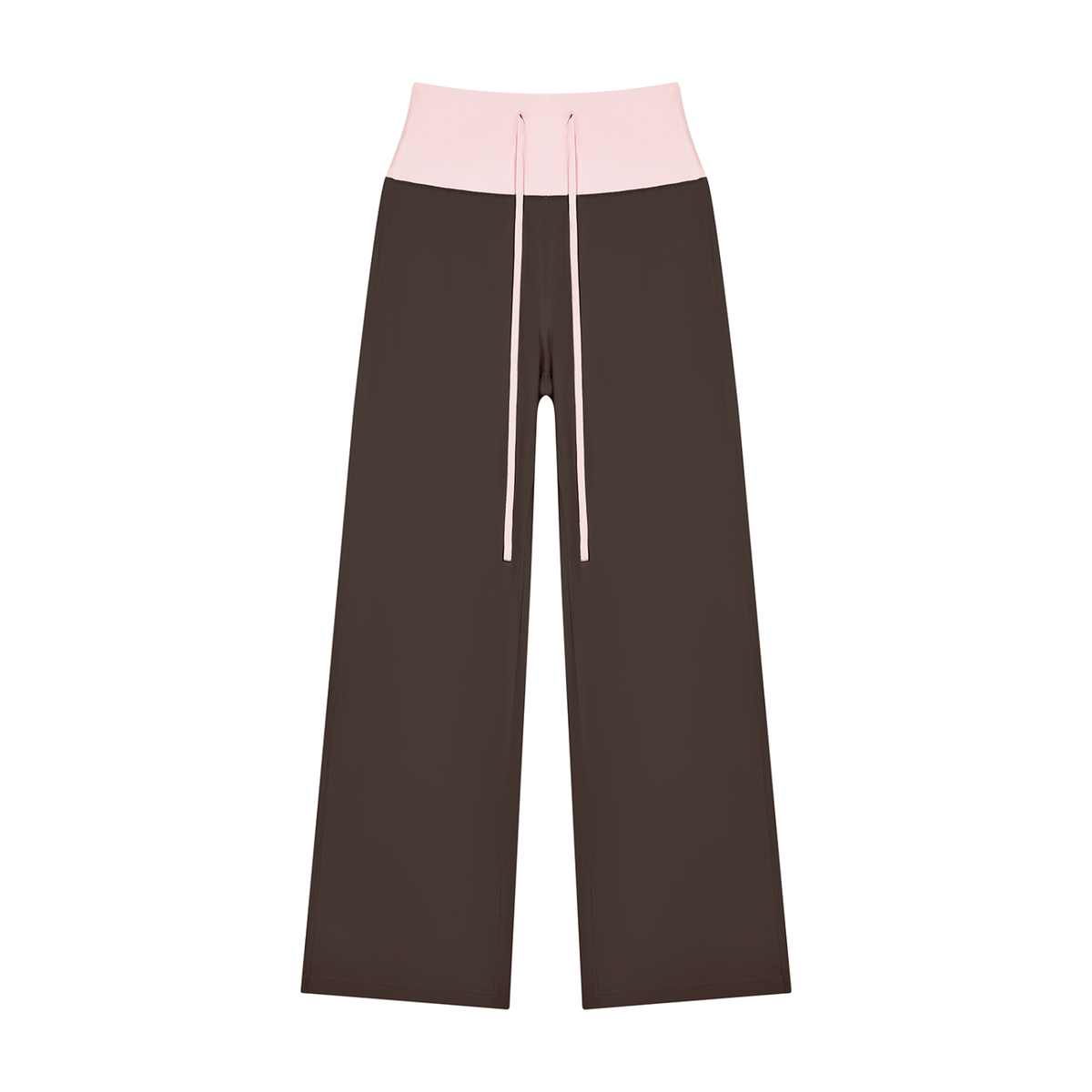 Women's High Rise Straight Leg Yoga Leggings in coffee with light pink