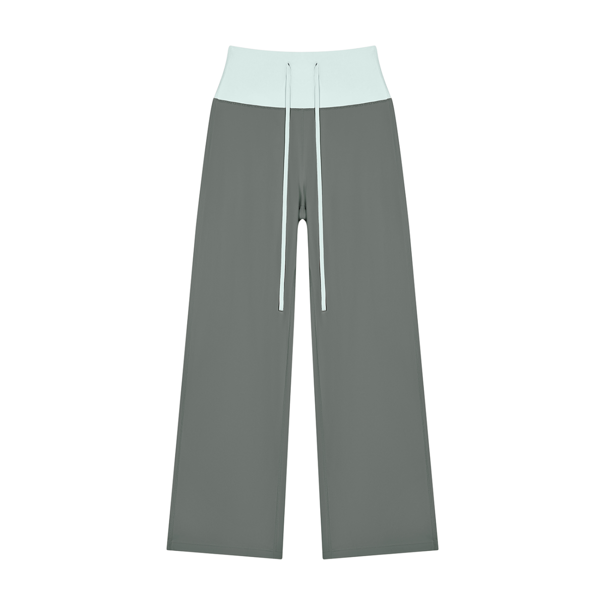 Women's High Rise Straight Leg Yoga Leggings in dark gray with light blue