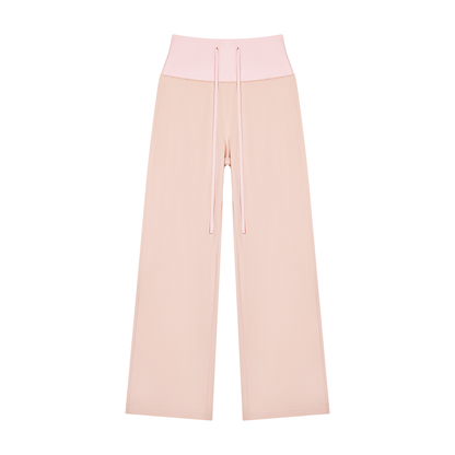 Women's High Rise Straight Leg Yoga Leggings in nude pink with pink