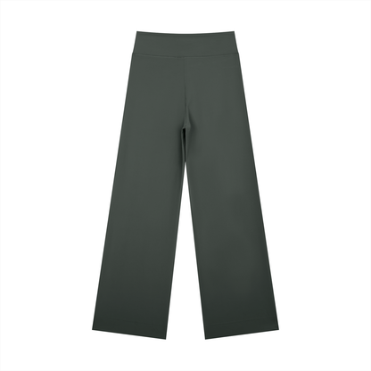 Women's High Rise Straight Leg Yoga Pants in dark gray, alternate angle