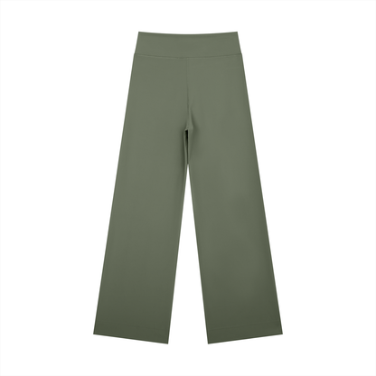 Women's High Rise Straight Leg Yoga Pants in gray green, alternate angle
