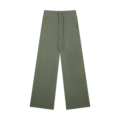 Women's High Rise Straight Leg Yoga Pants in gray green