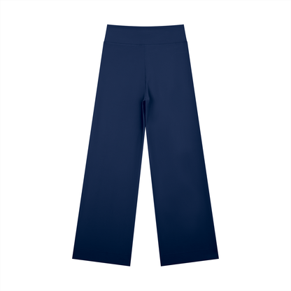 Women's High Rise Straight Leg Yoga Pants in navy blue, alternate angle