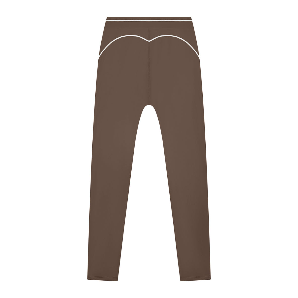 Women's High Rise Topstitching Leggings in coffee, alternate angle