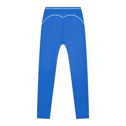 Women's High Rise Topstitching Leggings in colorful blue, alternate angle