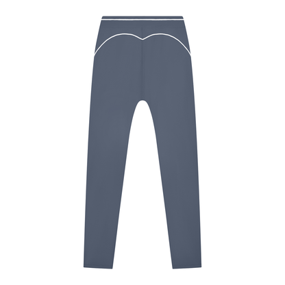 Women's High Rise Topstitching Leggings in haze blue, alternate angle