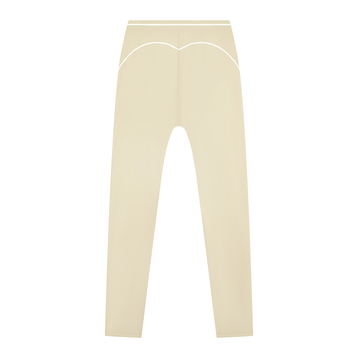 Women's High Rise Topstitching Leggings in light apricot, alternate angle
