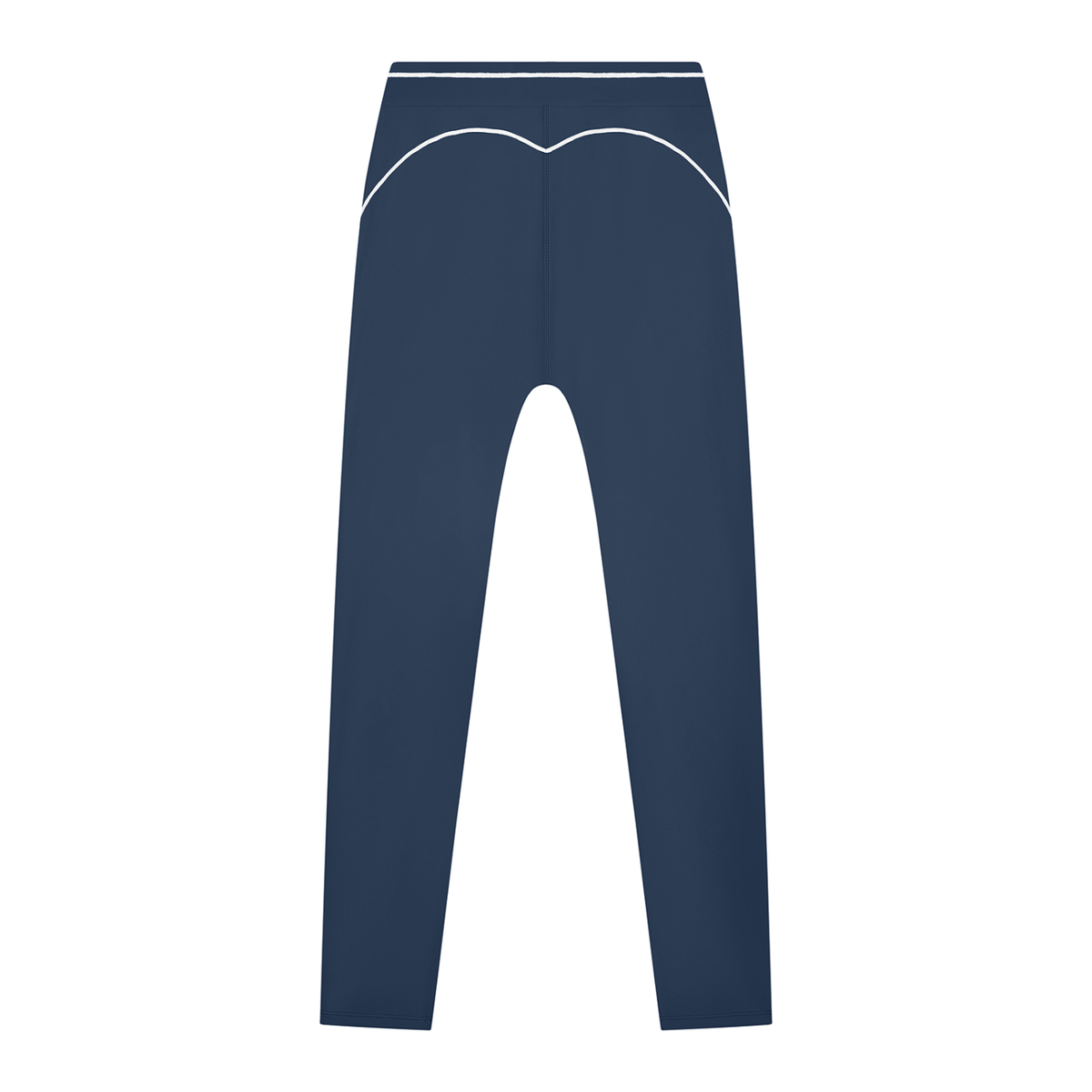 Women's High Rise Topstitching Leggings in navy blue, alternate angle