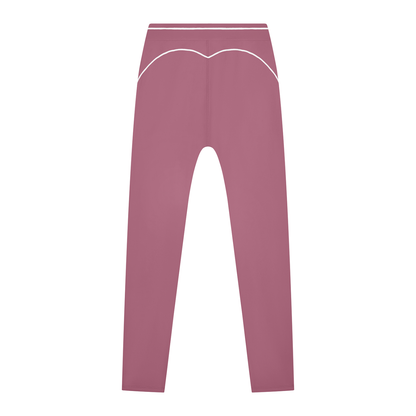 Women's High Rise Topstitching Leggings in purple, alternate angle
