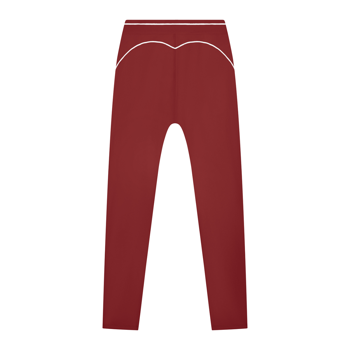 Women's High Rise Topstitching Leggings in red, alternate angle