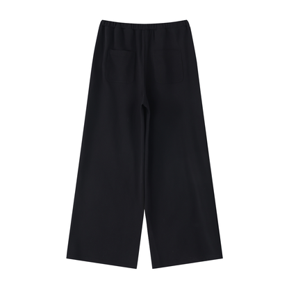 Women's High-Rise Wide Leg Drawstring Sweatpants in black, alternate angle