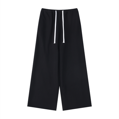 Women's High-Rise Wide Leg Drawstring Sweatpants in black