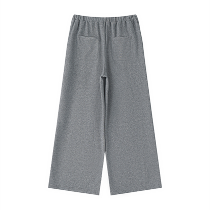 Women's High-Rise Wide Leg Drawstring Sweatpants in flower gray, alternate angle