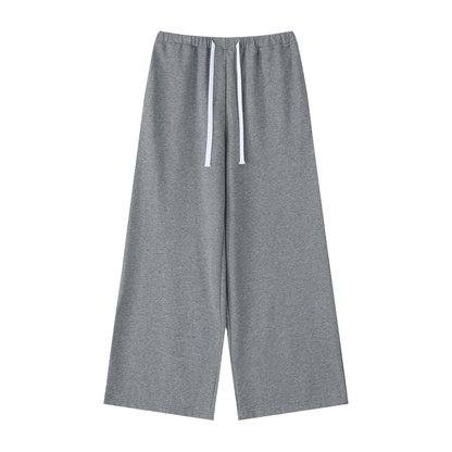Women's High-Rise Wide Leg Drawstring Sweatpants in flower gray