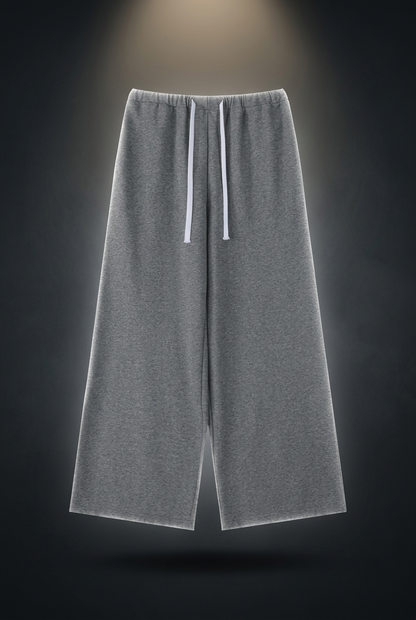Women's High-Rise Wide Leg Drawstring Sweatpants – Oversized Cotton Blend