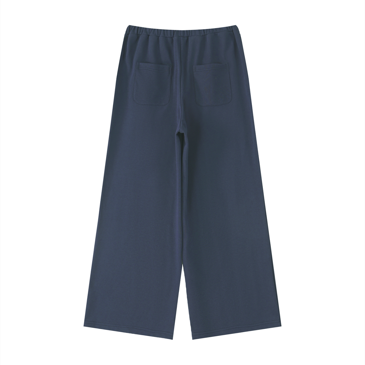 Women's High-Rise Wide Leg Drawstring Sweatpants in navy blue, alternate angle