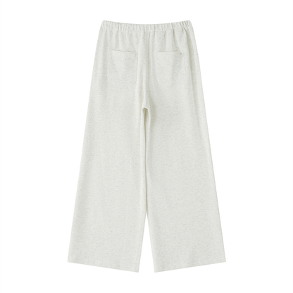 Women's High-Rise Wide Leg Drawstring Sweatpants in oat gray, alternate angle