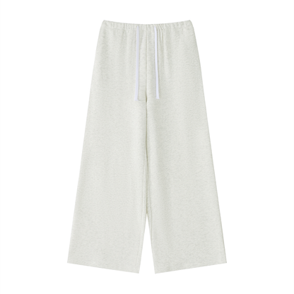 Women's High-Rise Wide Leg Drawstring Sweatpants in oat gray