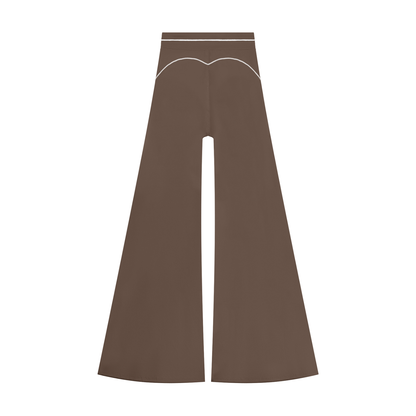 Women's High Waist Flare Leg Yoga Pants in coffee, alternate angle