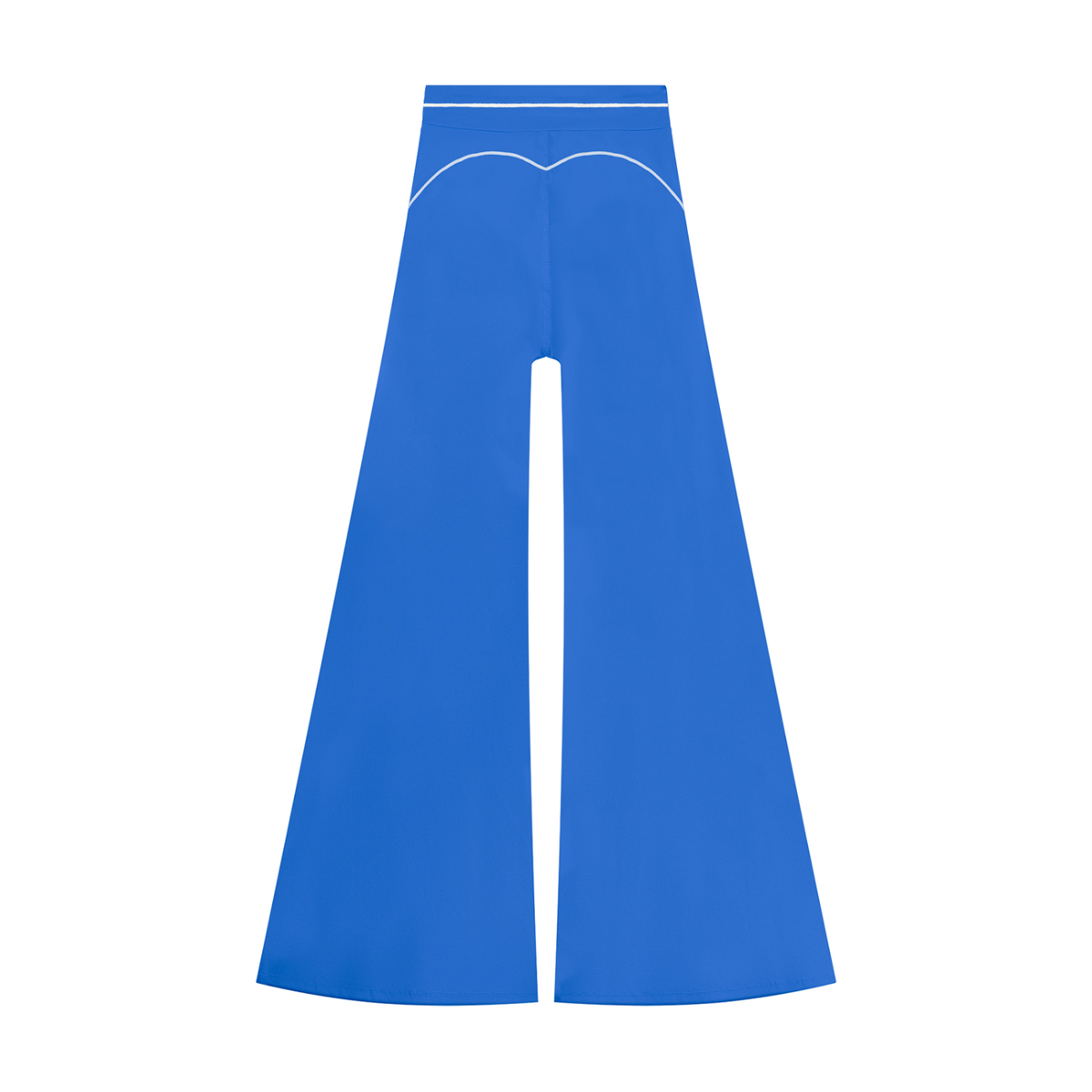 Women's High Waist Flare Leg Yoga Pants in colorful blue, alternate angle