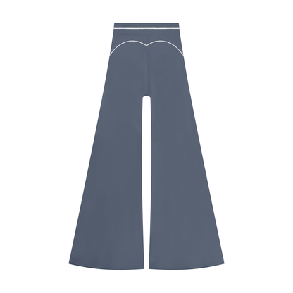 Women's High Waist Flare Leg Yoga Pants in haze blue, alternate angle