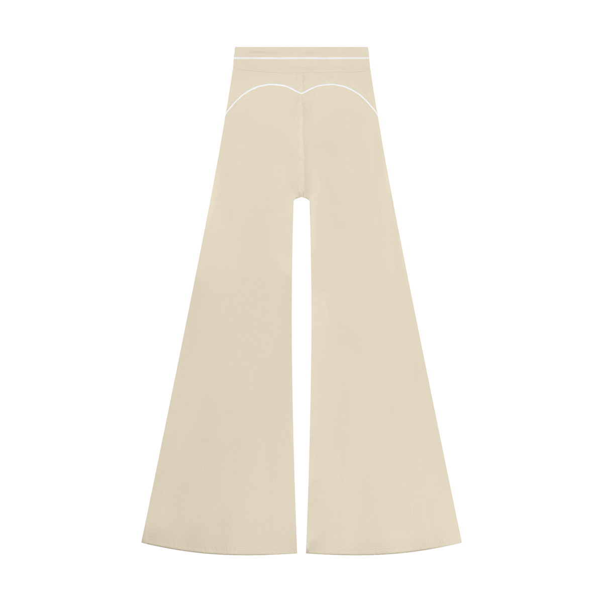 Women's High Waist Flare Leg Yoga Pants in light apricot, alternate angle