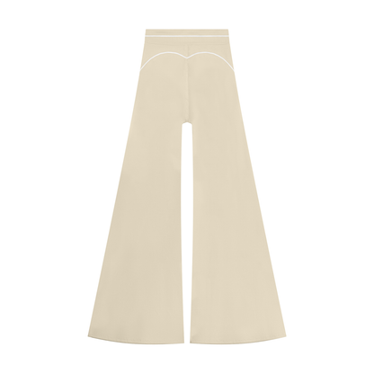 Women's High Waist Flare Leg Yoga Pants in light apricot, alternate angle