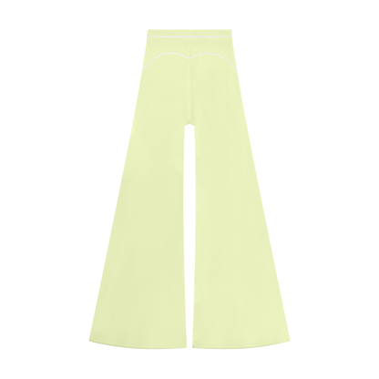 Women's High Waist Flare Leg Yoga Pants in light green, alternate angle