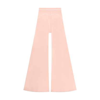 Women's High Waist Flare Leg Yoga Pants in light pink, alternate angle