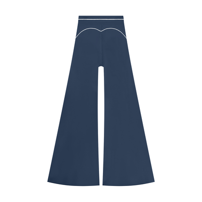 Women's High Waist Flare Leg Yoga Pants in navy blue, alternate angle