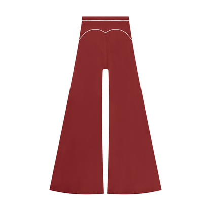 Women's High Waist Flare Leg Yoga Pants in red, alternate angle