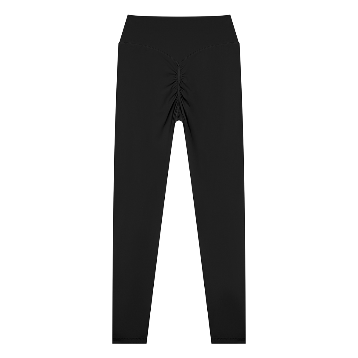 Women's High Waisted Ankle Length Yoga Leggings in black, alternate angle