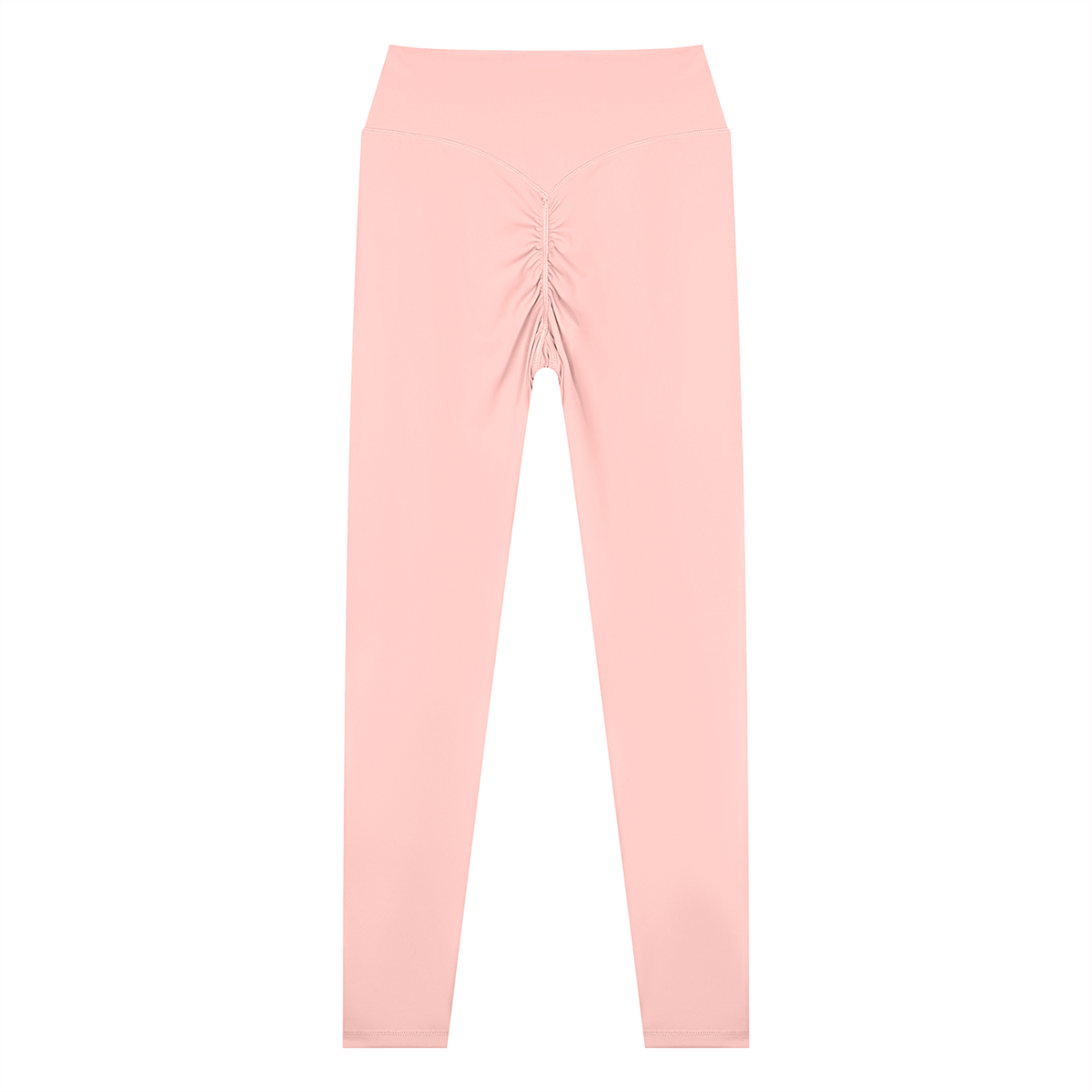 Women's High Waisted Ankle Length Yoga Leggings in pink, alternate angle