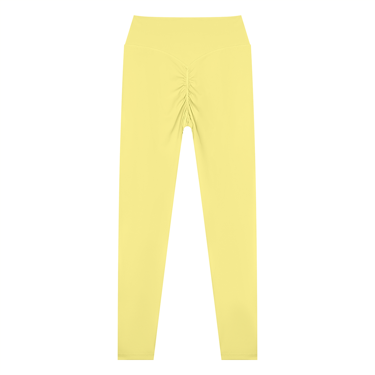 Women's High Waisted Ankle Length Yoga Leggings in yellow, alternate angle