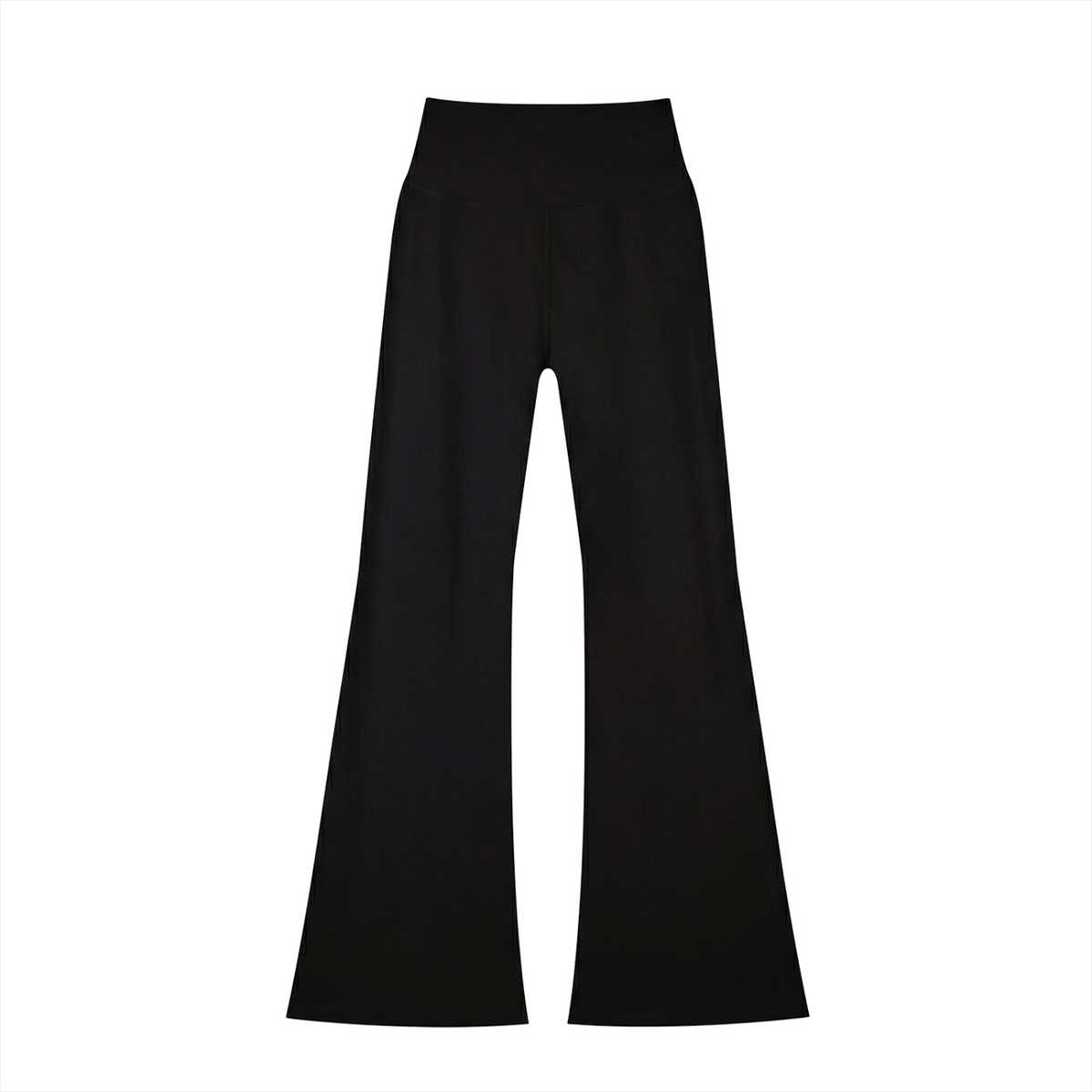Women's High-Waisted Flare Leggings in black, alternate angle