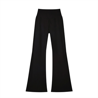 Women's High-Waisted Flare Leggings in black, alternate angle