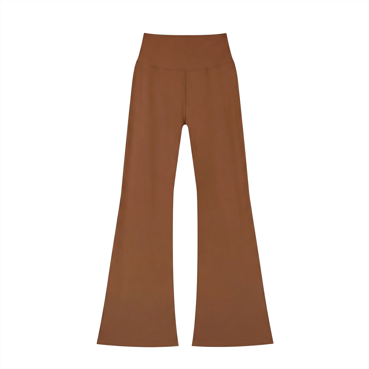 Women's High-Waisted Flare Leggings in brown, alternate angle